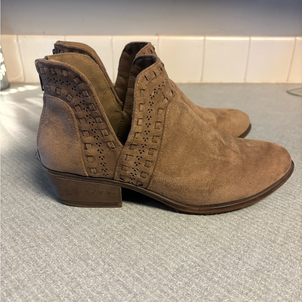 Tan booties